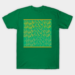 Encrusted Leaf Pattern T-Shirt